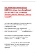 ITN 100 Midterm Exam Newest  2025&sol;2026 Actual Exam Complete All  Questions And Correct Detailed  Answers &lpar;Verified Answers&rpar; &vert;Already  Graded A&plus; 