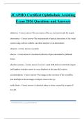 JCAPHO Certified Ophthalmic Assisting Exam 2026 Questions and Answers