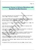 contractors license in Arizona Questions with  Detailed Verified Answers 