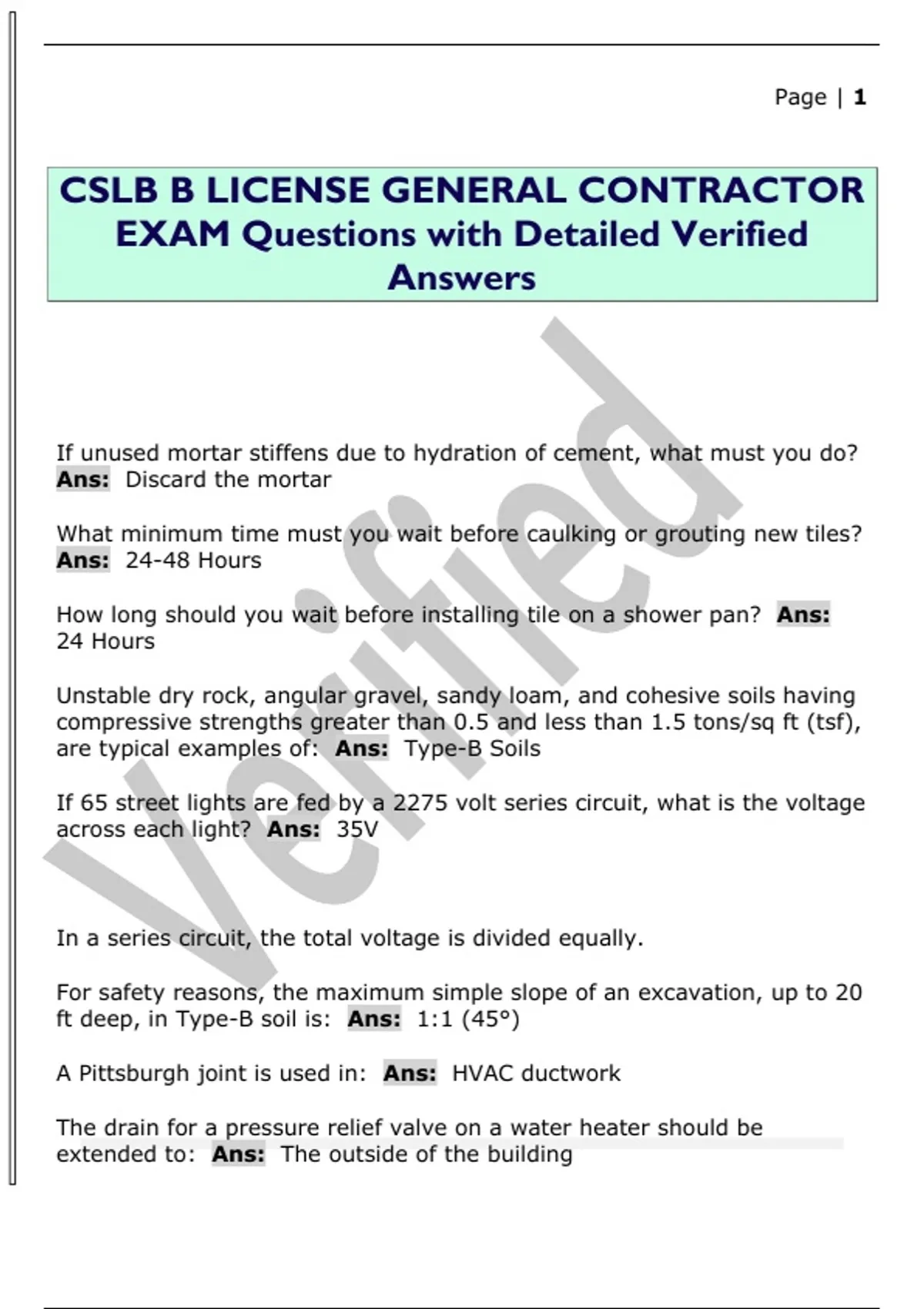 CSLB B LICENSE GENERAL CONTRACTOR EXAM Questions with Detailed Verified ...