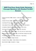 D099 Final Exam Study Guide&colon; Marketing  Concepts Questions with Detailed Verified  Answers