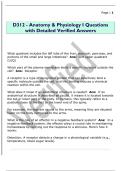 D312 - Anatomy & Physiology I Questions  with Detailed Verified Answers 