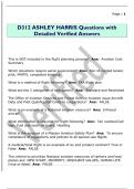 D312 ASHLEY HARRIS Questions with  Detailed Verified Answers