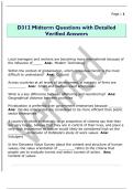 D312 Midterm Questions with Detailed  Verified Answers 