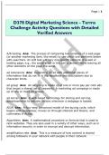 D378 Digital Marketing Science - Terms  Challenge Activity Questions with Detailed  Verified Answers 