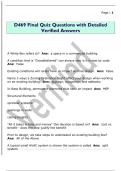 D469 Final Quiz Questions with Detailed  Verified Answers 
