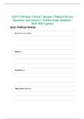 GOVT 220 Quiz 1 Week 7 Module 7 Political Parties Questions And Answers &vert; Verifies Study Solutions &vert; 2025-2026 Updates