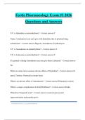 Fortis Pharmacology Exam &num;3 2026 Questions and Answers