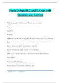 Fortis College-SLC A&P 2 Exam 2026 Questions and Answers