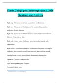 Fortis College pharmacology exam 1 2026 Questions and Answers