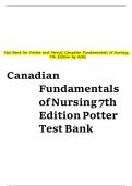 TEST BANK FOR Potter and Perry's Canadian Fundamentals of Nursing 7th edition by Barbara J&period; Astle ISBN&colon; &lrm; 978-0323870658 ALL CHAPTERS COVERED YOUR ULTIMATE GUIDE 100&percnt; VERIFIED A&plus; GRADE ASSURED&excl;&excl;&excl;&excl;&excl; NEW LATEST UPDATE&excl;&excl;&excl;&excl;&excl;