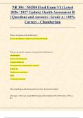 NR 304 &sol; NR304 Final Exam V1 &lpar;Latest  2026 &sol; 2027 Update&rpar; Health Assessment II  &vert; Questions and Answers &vert; Grade A &vert; 100&percnt;  Correct &ndash; Chamberlain 