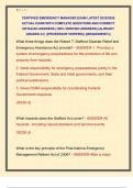 CERTIFIED EMERGENCY MANAGER EXAM LATEST 2025&sol;2026  ACTUAL EXAM WITH COMPLETE QUESTIONS AND CORRECT  DETAILED ANSWERS &lpar;100&percnt; VERIFIED ANSWERS&rpar; &vert;ALREADY  GRADED A&plus;&vert; &vert;&vert;PROFESSOR VERIFIED&vert;&vert; &vert;&vert;BRANDNEW&excl;&excl;&excl;&vert;&vert;