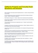 California Property and Casualty Exam Questions and Answers 