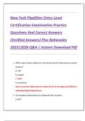 New York Pipefitter Entry-Level  Certification Examination Practice  Questions And Correct Answers  &lpar;Verified Answers&rpar; Plus Rationales  2025&vert;2026 Q&A &vert; Instant Download Pdf