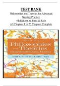 TEST BANK - Philosophies and Theories for Advanced Nursing Practice 4th Edition by Butts & Rich, All 26 Chapters Covered, Verified Latest Edition~