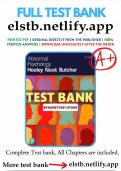 Test Bank for Abnormal Psychology&comma; 18th Edition by Jill M&period; Hooley&vert; Test Bank With 100&percnt; Veri&filig;ed Answers