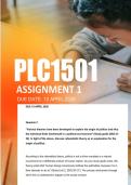 PLC1501 Assignment 1 Semester 1 ANSWERS 2026 - Due 10 April 2026