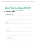 GOVT 220 Quiz Week 7 Module 7 Political Parties Questions And Answers &vert; Verifies Study Solutions &vert; 2025-2026 Updates