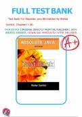 Test Bank For Absolute Java 6th Edition By Walter Savitch&period;&vert;&vert;All Chapters 1-20 included&period;