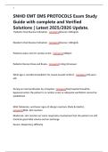 SNHD EMT EMS PROTOCOLS Exam Study Guide with complete and Verified Solutions &vert; Latest 2025&sol;2026 Update&period;