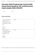 Chronicle SOAR Fundamentals V6 Exam 2025 &lpar;Actual Exam&rpar; Questions with verified Answers &lpar;Latest Update 2025&rpar; UPDATE&excl;&excl;