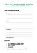 COMS 101 Quiz 1 Informative Speaking &vert; Questions And Answers &vert; Latest Updates 2025-2026 Solutions