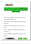 Intro to PTA Final Exam &ndash; 2025&sol;2026 &vert; 100&plus; Questions &vert; Patient Care&comma; PT Models&comma; Documentation&comma; Lifting & Mobility