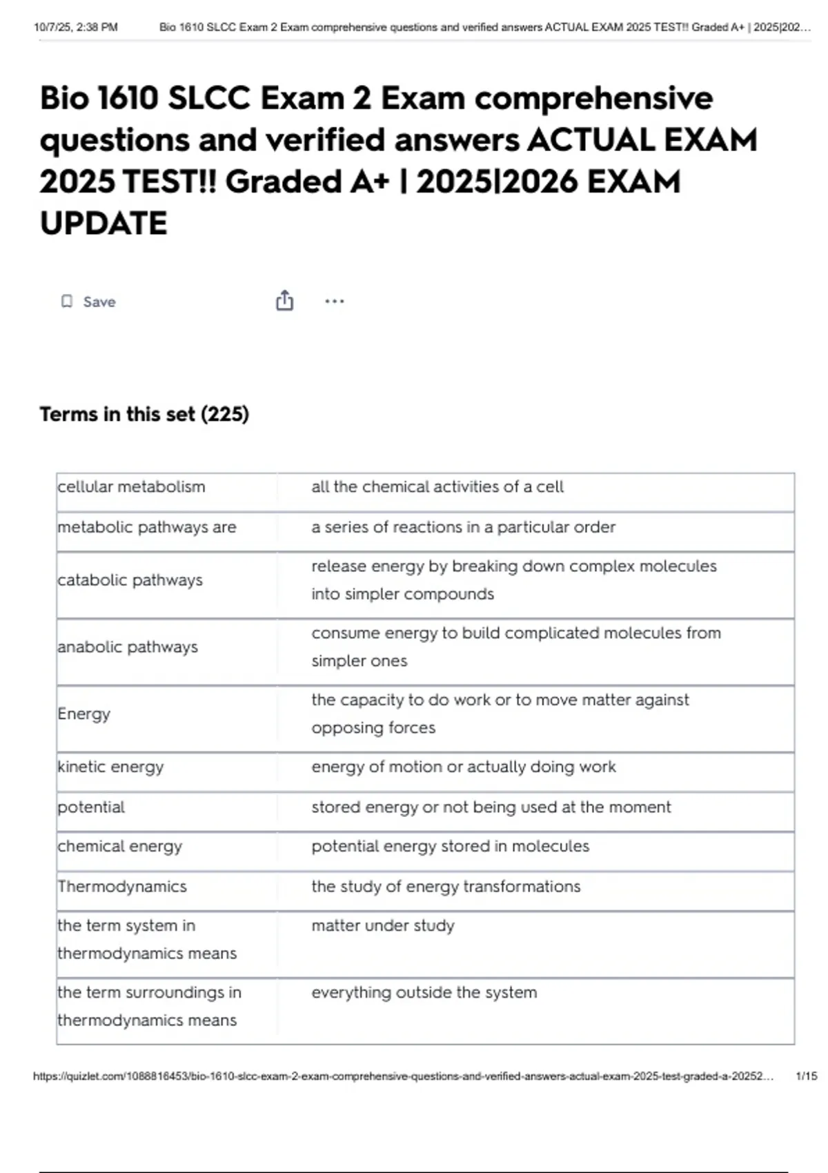Bio 1610 SLCC Exam 2 Exam comprehensive questions and verified answers ...
