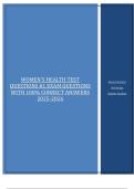 WOMEN'S HEALTH TEST QUESTIONS &num;1 EXAM QUESTIONS WITH 100&percnt; CORRECT ANSWERS 2025-2026