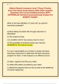Alberta General Insurance Level 1 Exam&comma; Practice  Exam And Study Guide Newest 2025&sol; 2026 Complete  Questions And Correct Detailed Answers WITH  RATIONALES &lpar;Verified Answers&rpar;&vert;Already Graded A&plus;&vert;&vert;  NEWEST EXAM&excl;&excl;&excl;