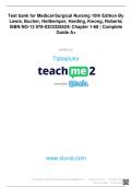Test bank for Medical-Surgical Nursing 10th Edition By Lewis&comma; Bucher&comma; Heitkemper&comma; Harding&comma; Kwong&comma; Roberts&vert; ISBN NO-13 978-0323328524&vert; Chapter 1-68 &vert; Complete Guide A&plus;