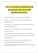 QAL "B" Landscape Maintenance and Pest Control&comma; Chpt 2 Exam 2026 Questions and Answers