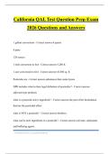 California QAL Test Question Prep Exam 2026 Questions and Answers