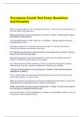 Tennessee Permit Test Exam Questions and Answers 
