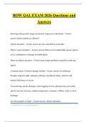 ROW QAL EXAM 2026 Questions and Answers