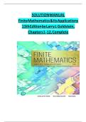 Solution Manual for Finite Mathematics And Its Applications 13th Edition by Larry J&period; Goldstein&comma;