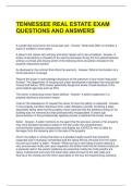 TENNESSEE REAL ESTATE EXAM QUESTIONS AND ANSWERS 