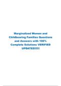 Marginalized Women and Childbearing Families Questions and Answers with 100&percnt; Complete Solutions VERIFIED UPDATED&excl;&excl;&excl;&excl;&excl;&excl;