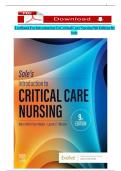 COMPLETE TEST BANK&colon; Sole&rsquo;s Introduction to Critical Care Nursing 9th Edition by Mary Beth Flynn latest Update&period;