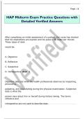 HAP Midterm Exam Practice Questions with  Detailed Verified Answers