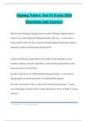 Signing Notary Test &num;1 Exam 2026 Questions and Answers