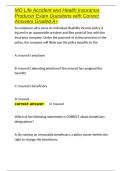 MO Life Accident and Health Insurance Producer Exam Questions with Correct Answers Graded A&plus;&period;docx