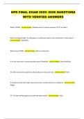 HPR FINAL EXAM 2025&sol; 2026 QUESTIONS  WITH VERIFIED ANSWERS 