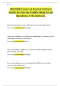 IAHCSMM Exam For Central Services Sterile Technician Certification&vert; Actual Questions With Solutions
