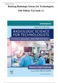 Test Bank for Radiologic Science for Technologists&colon; Physics&comma; Biology&comma; and Protection 12th Edition by Stewart C&period; Bushong&vert;&vert;ISBN&colon;9780323661348