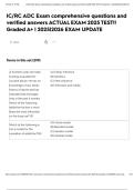 IC&sol;RC ADC Exam comprehensive questions and verified answers ACTUAL EXAM 2025 TEST&excl;&excl; Graded A&plus; &vert; 2025&vert;2026 EXAM UPDATE