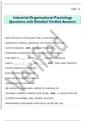 Industrial-Organizational Psychology  Questions with Detailed Verified Answers 