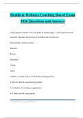 Health & Wellness Coaching Board Exam 2026 Questions and Answers