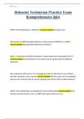 Behavior Technician Practice Exam &vert;Comprehensive Q&A
